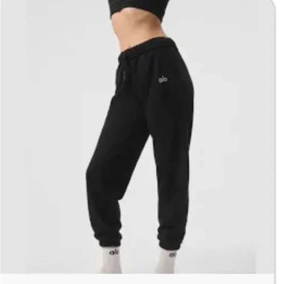 Alo Yoga Track Pants fleece black size medium - Picture 1 of 4